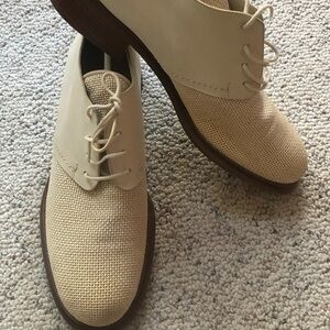 90s Vintager Via Spiga Cream Suede Leather
Raffia Effect Lace Up Oxford Size 7.5